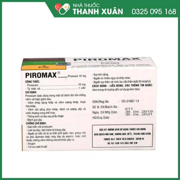 Piromax 10mg điều trị viêm xương khớp